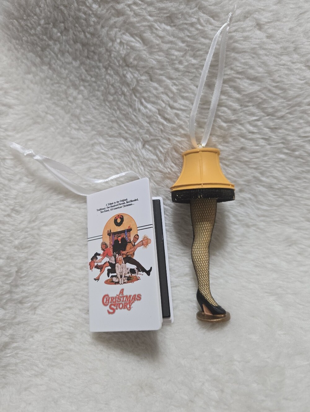 A Christmas Story Leg Lamp & VHS  Christmas Tree Ornament Bundle (2)